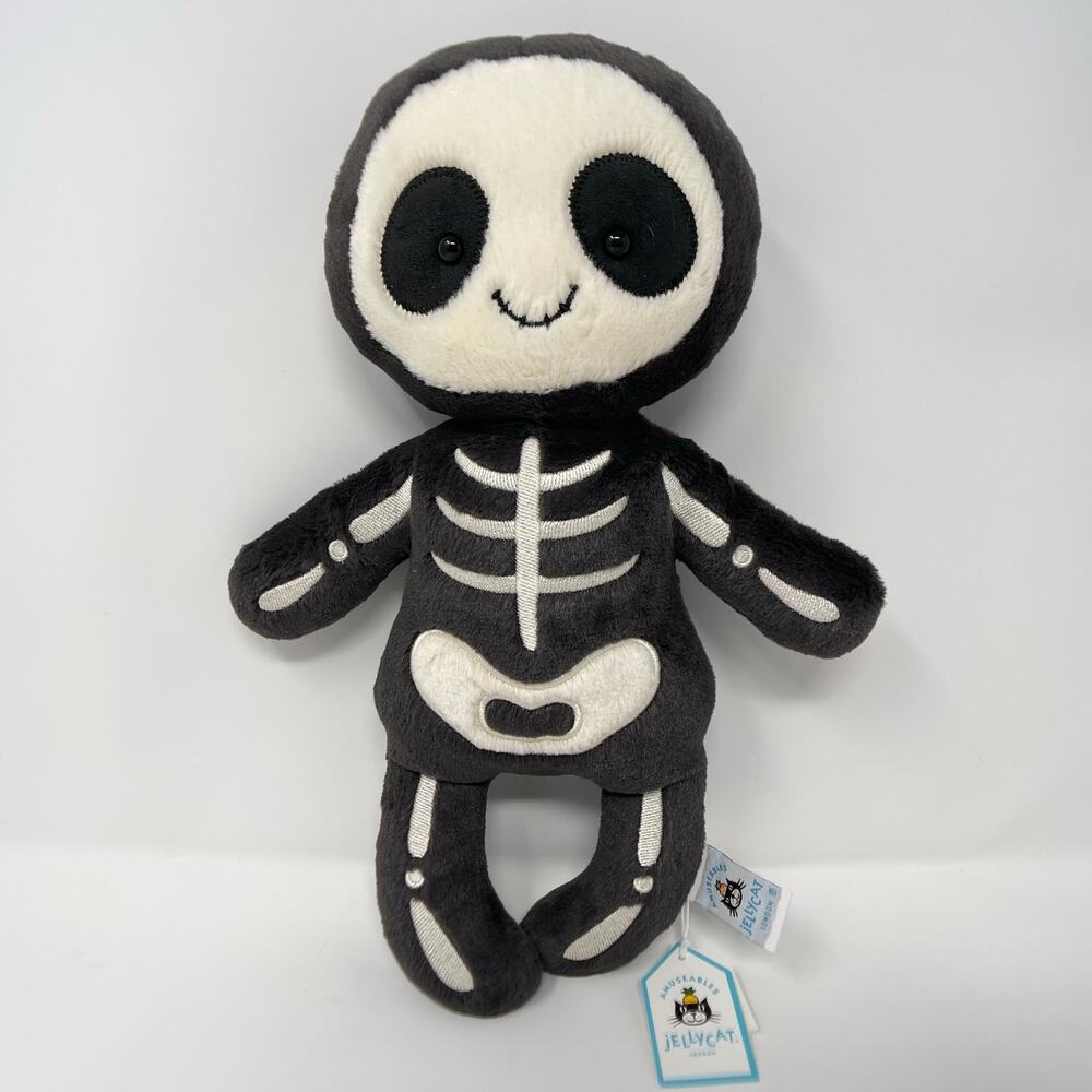 NWT Jellycat 13" Skeleton Bob Plush Halloween Retired Amuseables
